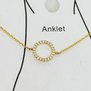 Fresh & Co. Gold Dipped Cubic Zirconia Adjustable Anklet
